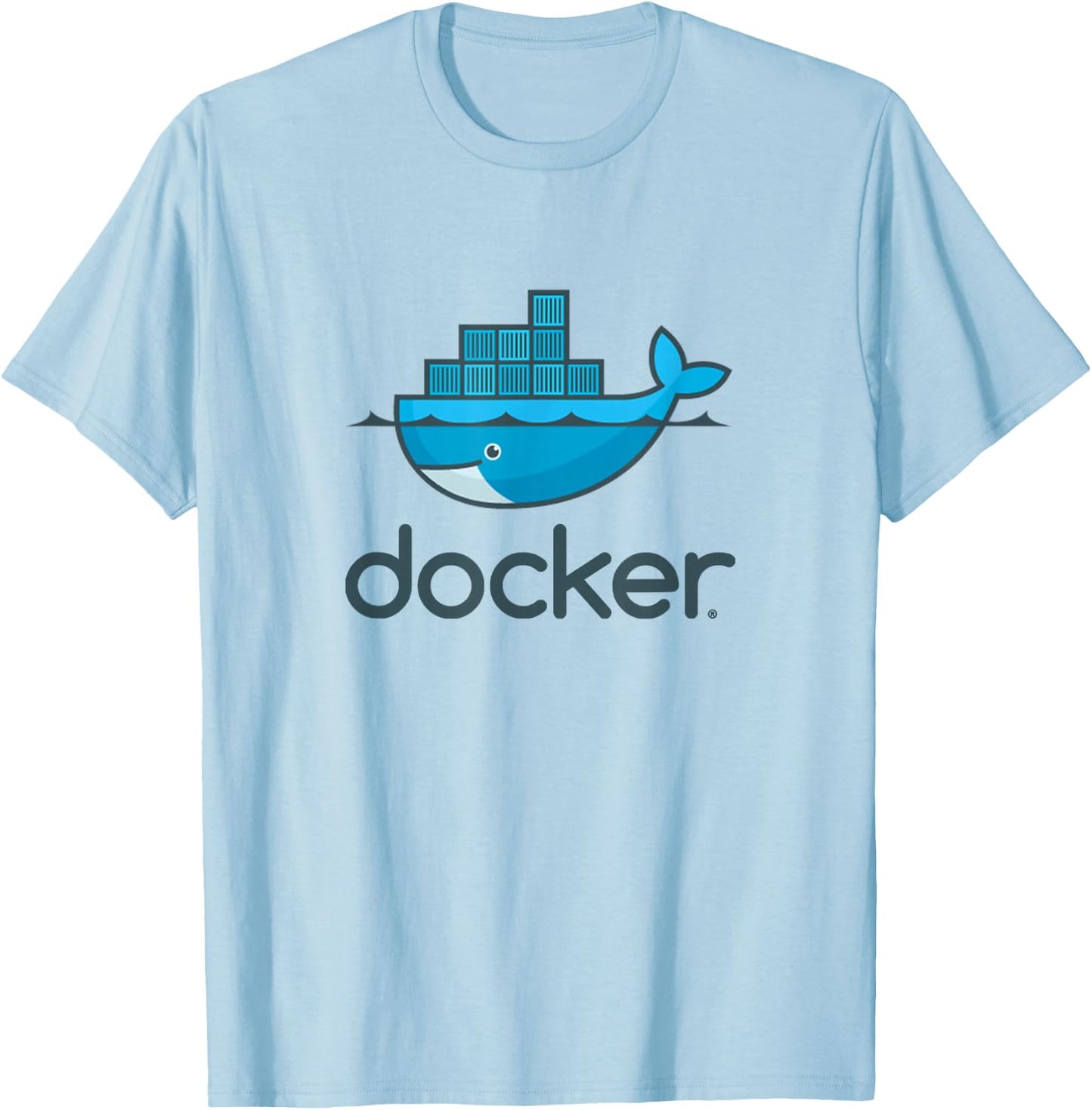 Docker logo container Linux DevOps programming coding T-Shirt - T-Shirt | Light Blue