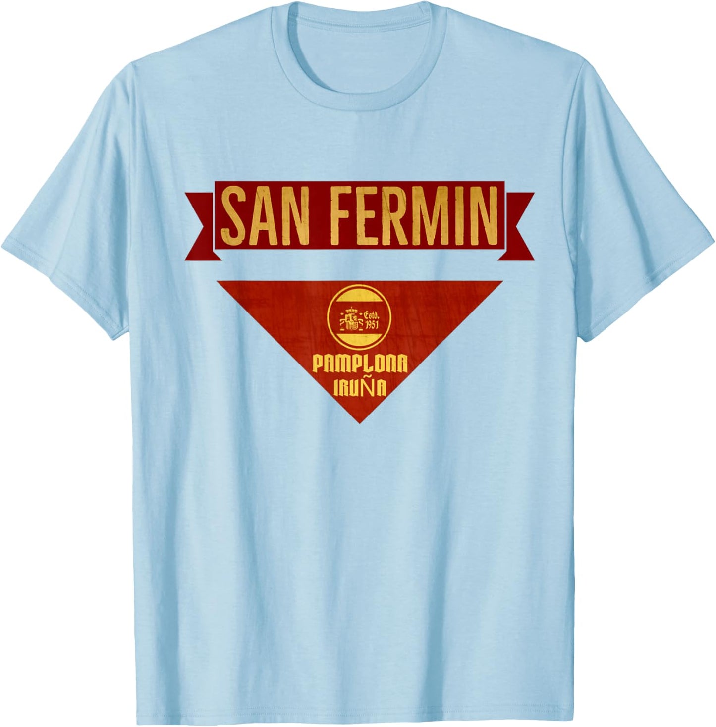 San Fermin Scarf - Pampolna Bull Run Costume T-Shirt - T-Shirt | Light Blue
