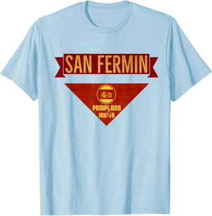 San Fermin Scarf - Pampolna Bull Run Costume T-Shirt - T-Shirt | Light Blue