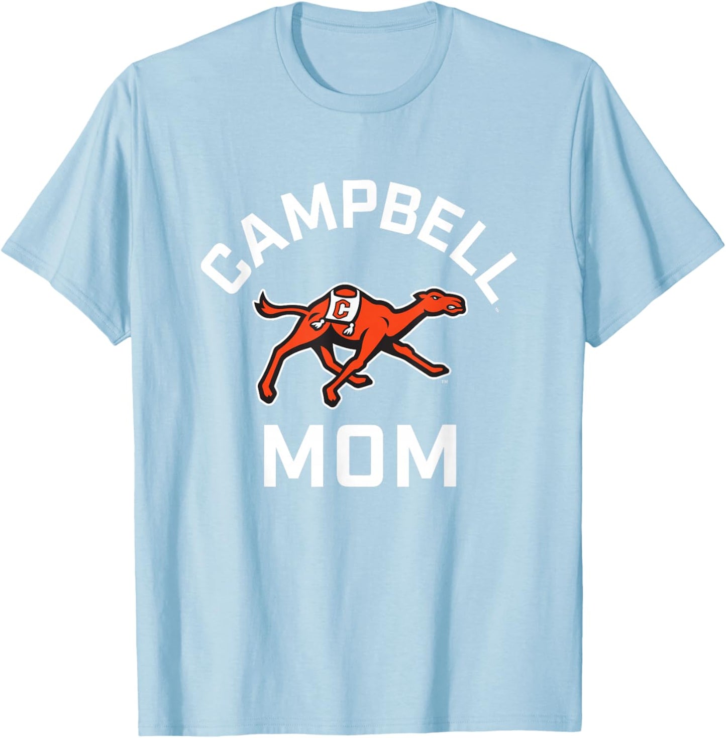 Campbell University Fighting Camels Arched Mom T-Shirt - T-Shirt | Light Blue