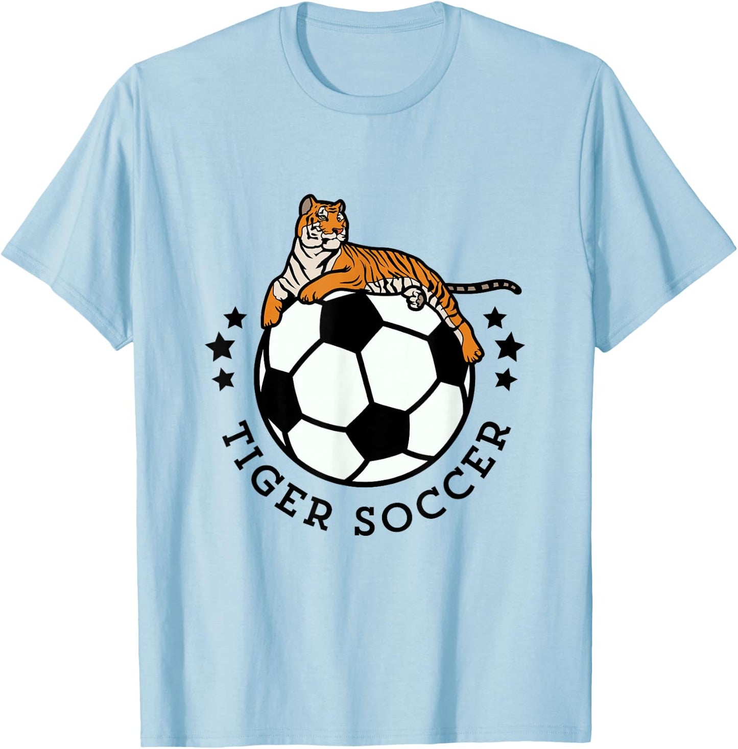 Soccer Sport Tiger, Team Soccer Apparel, Soccer Athletics T-Shirt - T-Shirt | Light Blue