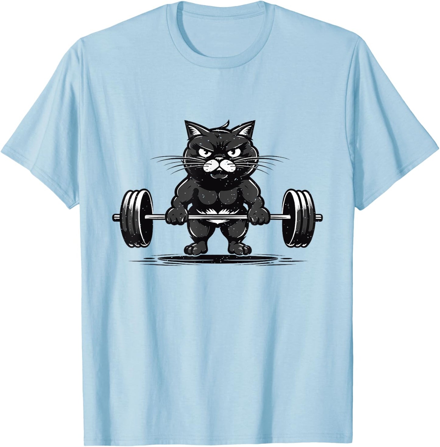 Cat Deadlifting Funny Fitness Gym Workout Cat Lovers Women T-Shirt - T-Shirt | Light Blue