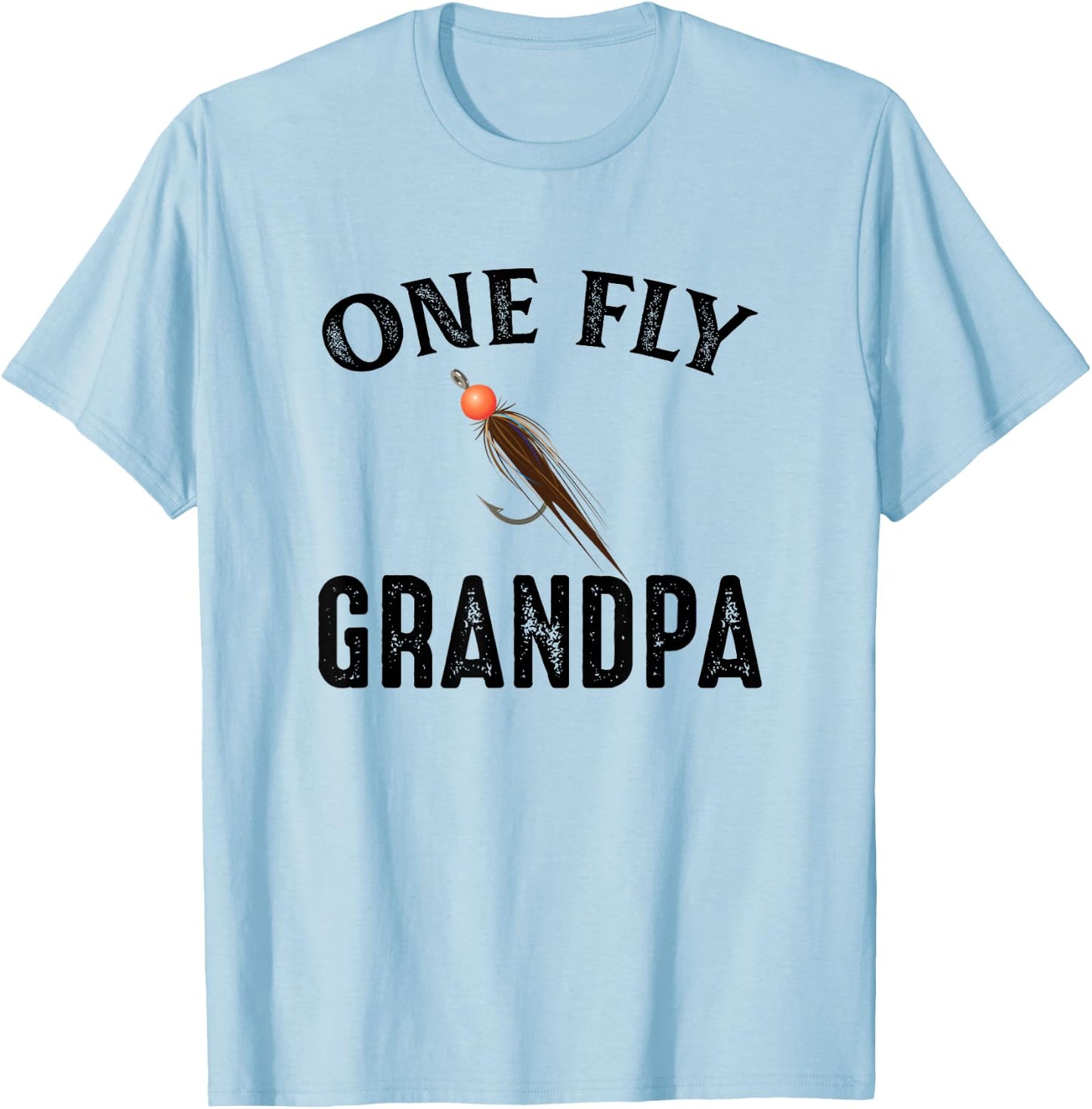 One Fly Grandpa Funny Fishing Gift Grandpa T-Shirt - T-Shirt | Light Blue