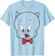 Looney Tunes Porky Pig Face Line Art T-Shirt - T-Shirt | Light Blue