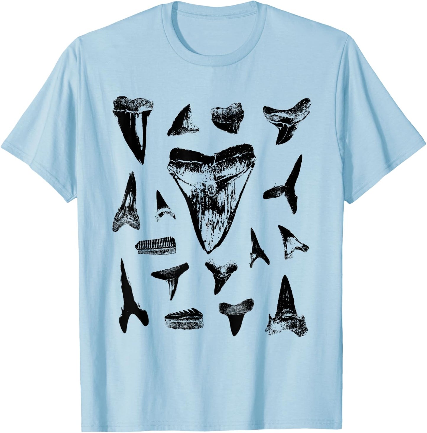 Shark Teeth Fossil Hunter Collector Multi Tooth Rock Hound T-Shirt - T-Shirt | Light Blue