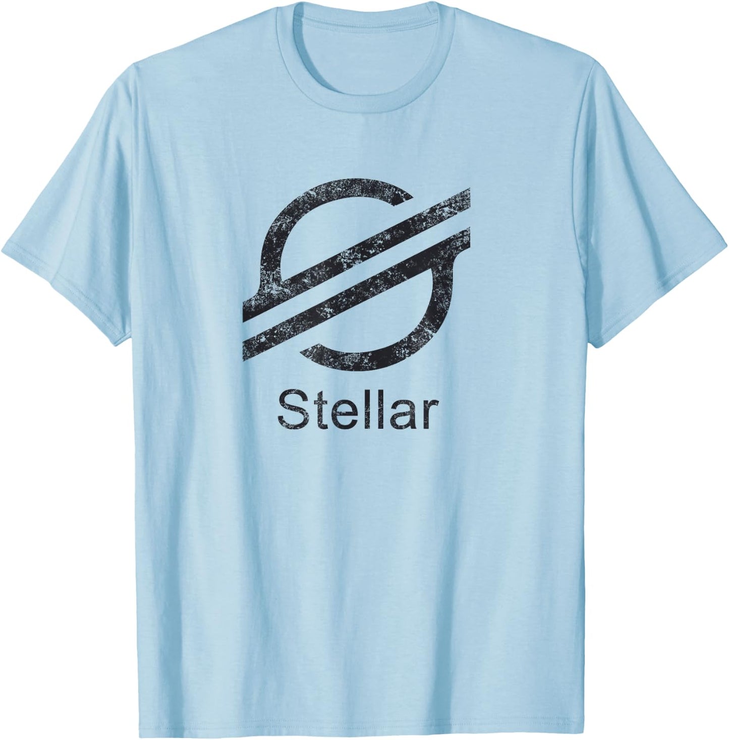 STELLAR LUMENS XLM Crypto Blockchain Token Dark Logo T-Shirt - T-Shirt | Light Blue