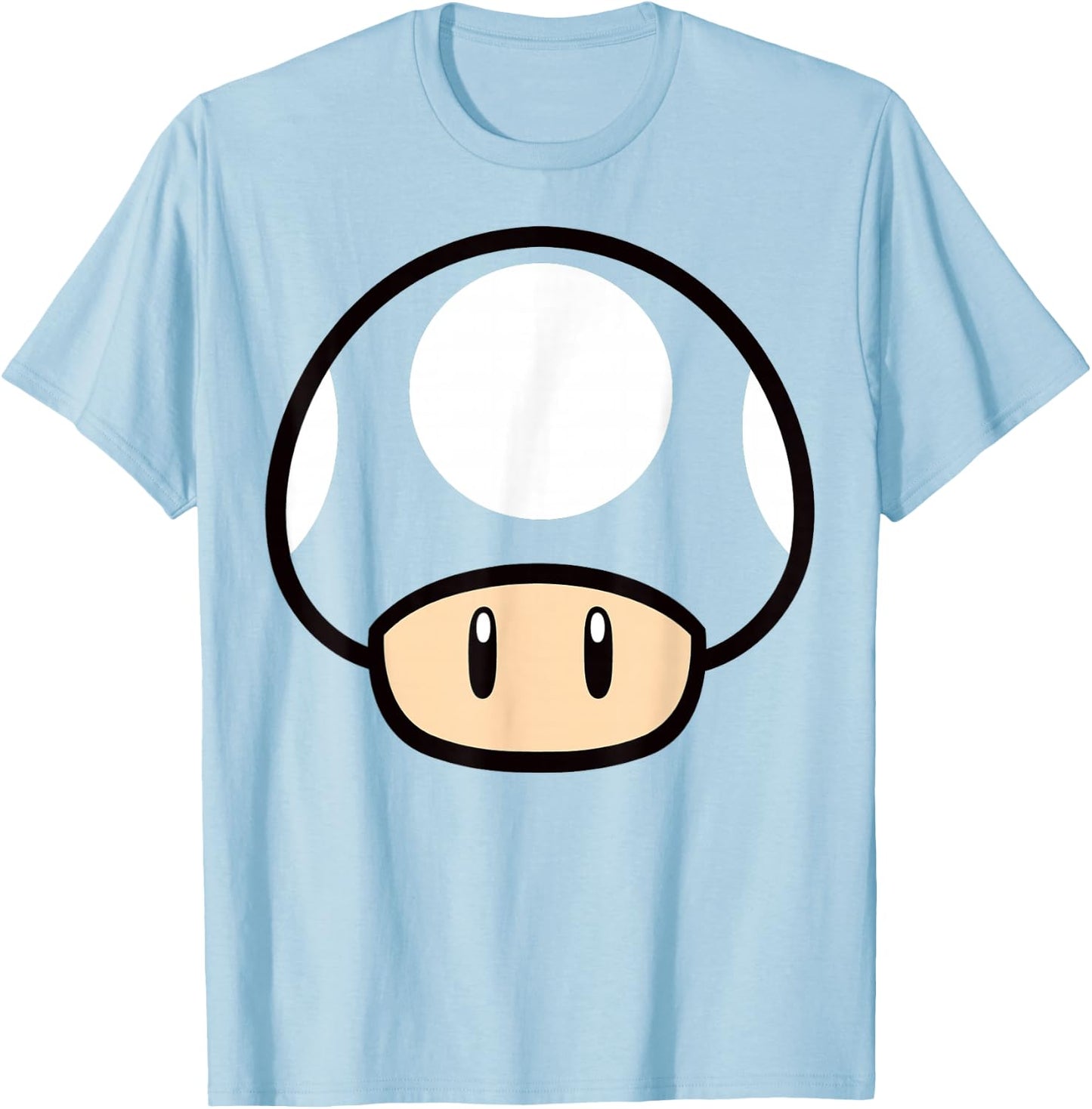 Super Mario Mushroom Large Face T-Shirt - T-Shirt | Light Blue