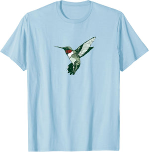 Cool Migrating Birds Ruby-throated Hummingbird T-Shirt - T-Shirt | Light Blue
