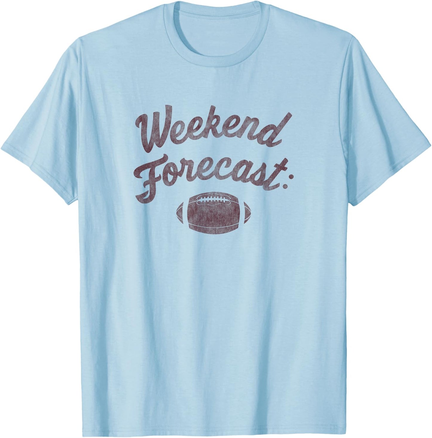 Fifth Sun Weekend Forecast Football Stamp T-Shirt - T-Shirt | Light Blue