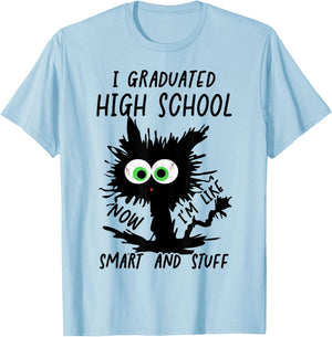 Funny High School Grad 2024 I Graduated High School T-Shirt - T-Shirt | Light Blue