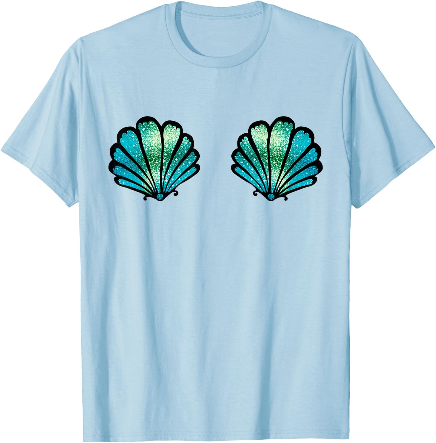 Mermaid, Seashell, Sea, Shell, Bikini, Carnival, Halloween T-Shirt - T-Shirt | Light Blue