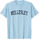 Wellesley Massachusetts MA Vintage Sports Design Navy Design T-Shirt - T-Shirt | Light Blue