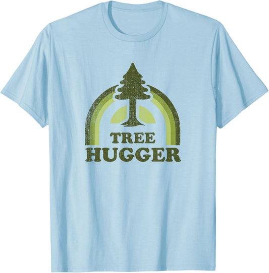 Tree Hugger Retro Vintage Environmental Nature Lover T-Shirt - T-Shirt | Light Blue