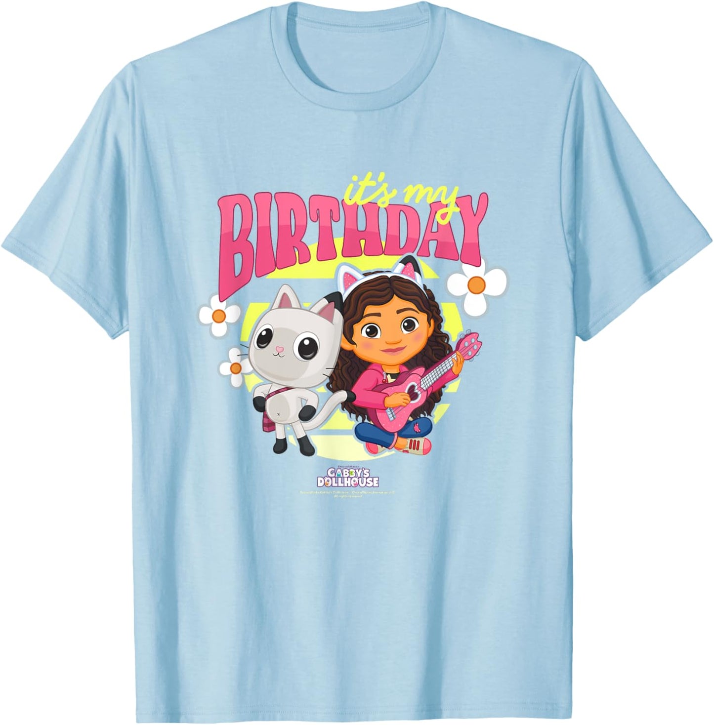 DreamWorks Gabby's Dollhouse Birthday It's My Birthday Logo T-Shirt - T-Shirt | Light Blue