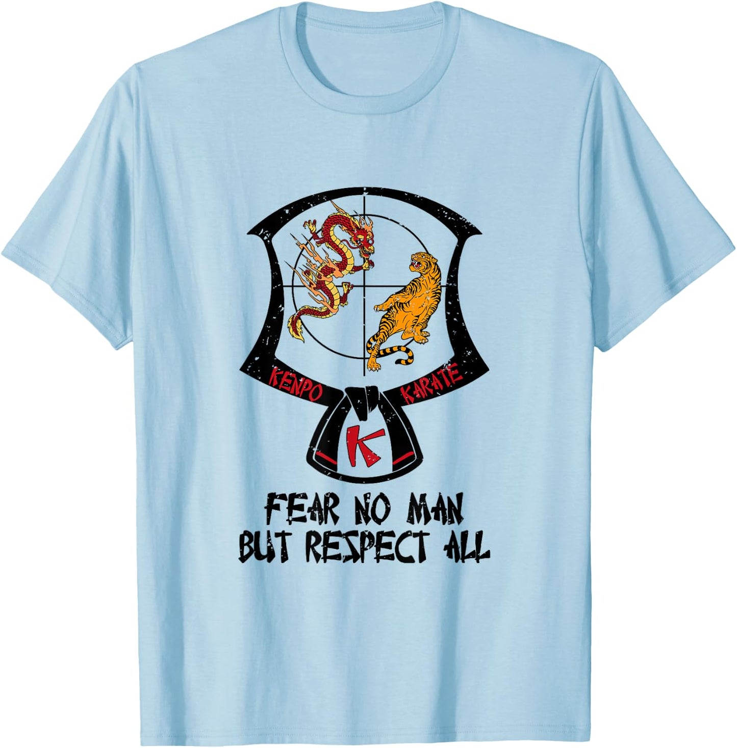 Kenpo Karate Patch Black Belt Saying Belt Ranking T-Shirt - T-Shirt | Light Blue