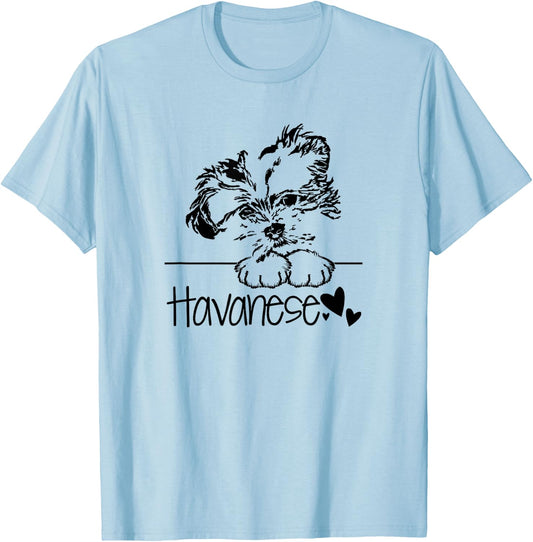 Havanese Dog Dad Havanese Art Lover Dog Mama Havanese Life T-Shirt - T-Shirt | Light Blue