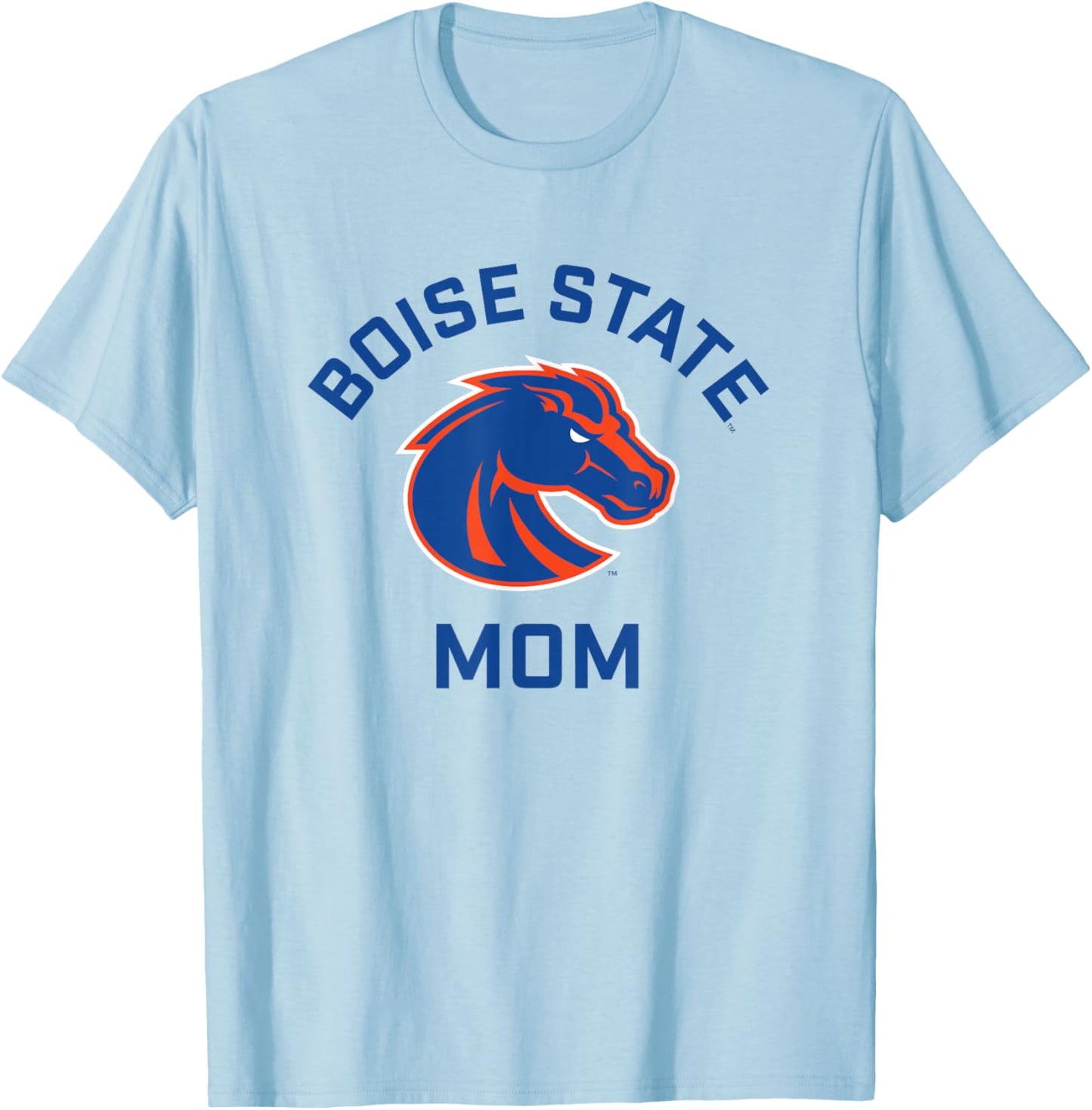 Boise State University BSU Broncos Arched Mom T-Shirt - T-Shirt | Light Blue