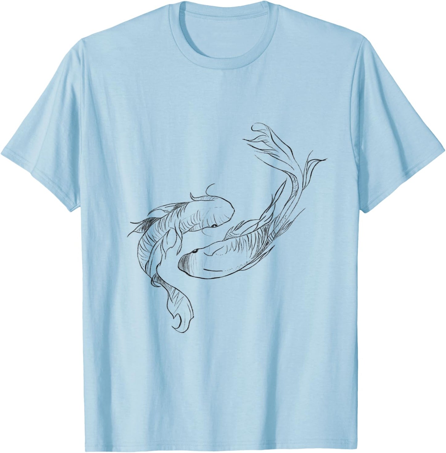 Koi Ying Yang floating Nishikigoi Koi carp fish lover T-Shirt - T-Shirt | Light Blue