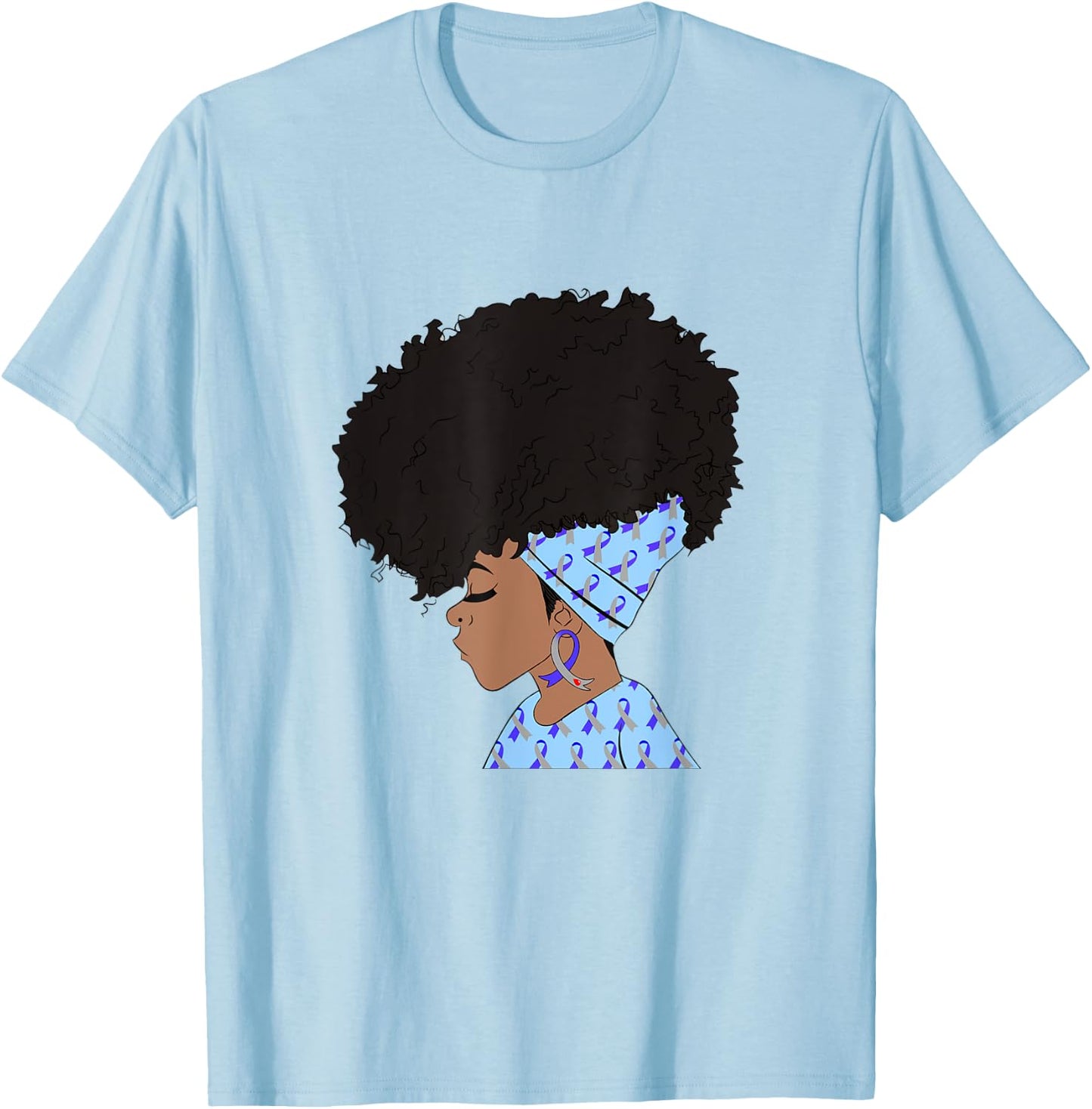 Black Women Diabetes Awareness African American T-Shirt - T-Shirt | Light Blue