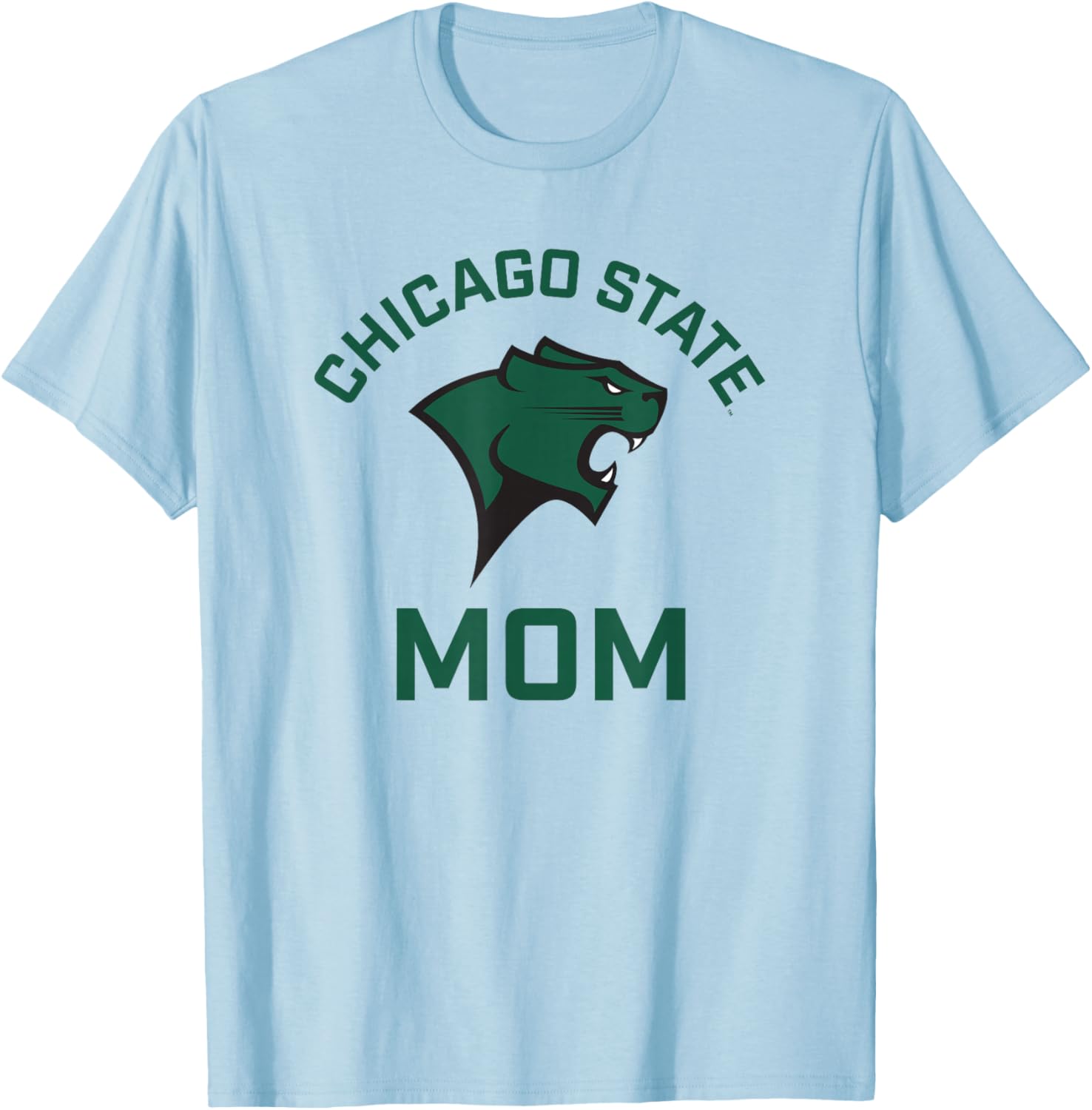 Chicago State University Cougars Arched Mom T-Shirt - T-Shirt | Light Blue