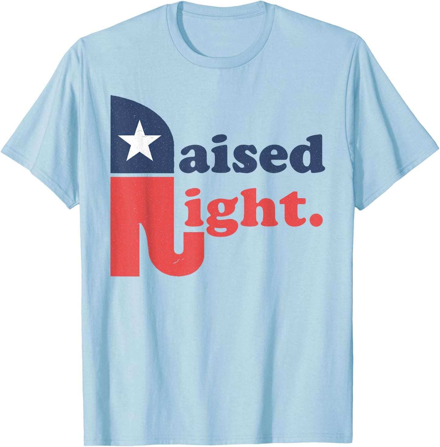 Raised Right Republican Elephant Retro Style Distressed Gift T-Shirt - T-Shirt | Light Blue