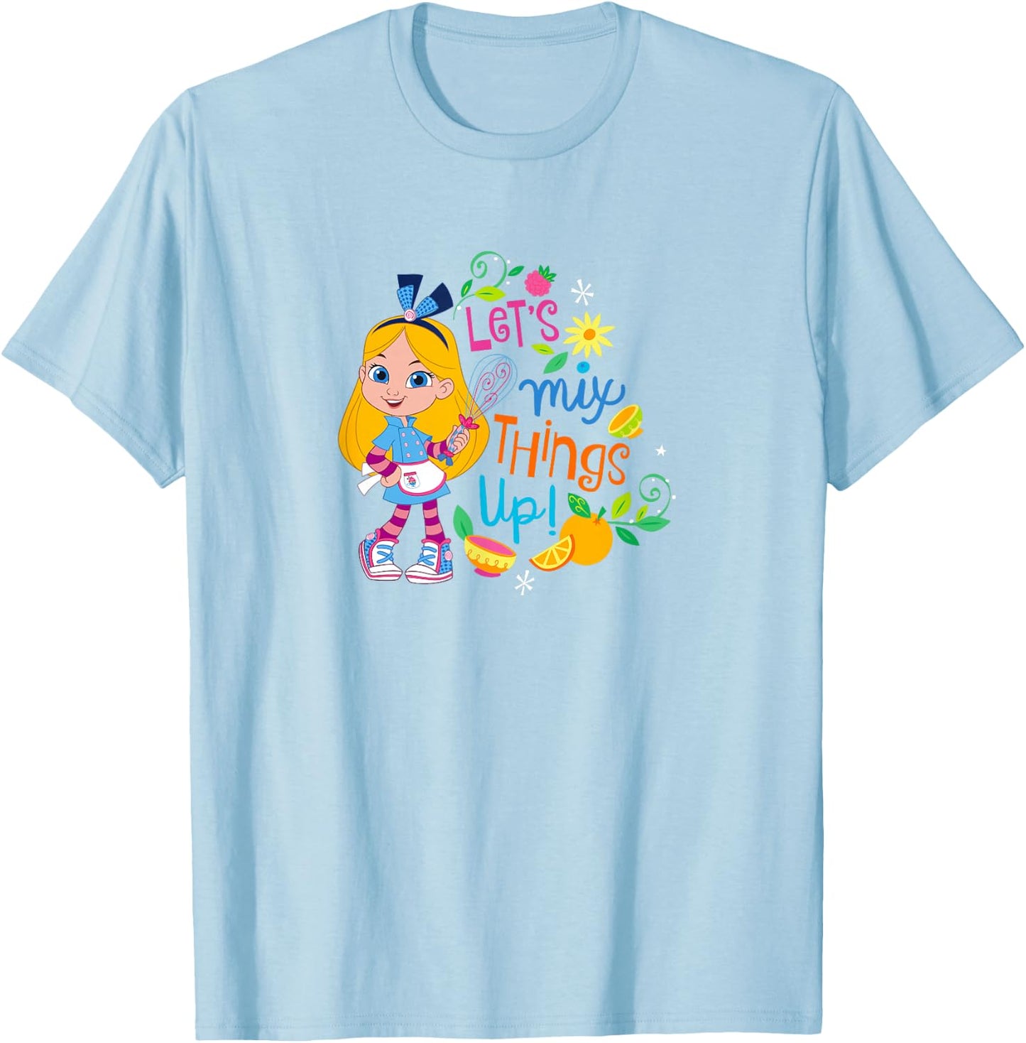 Disney Alice's Wonderland Bakery Let's Mix Things Up! Logo T-Shirt - T-Shirt | Light Blue