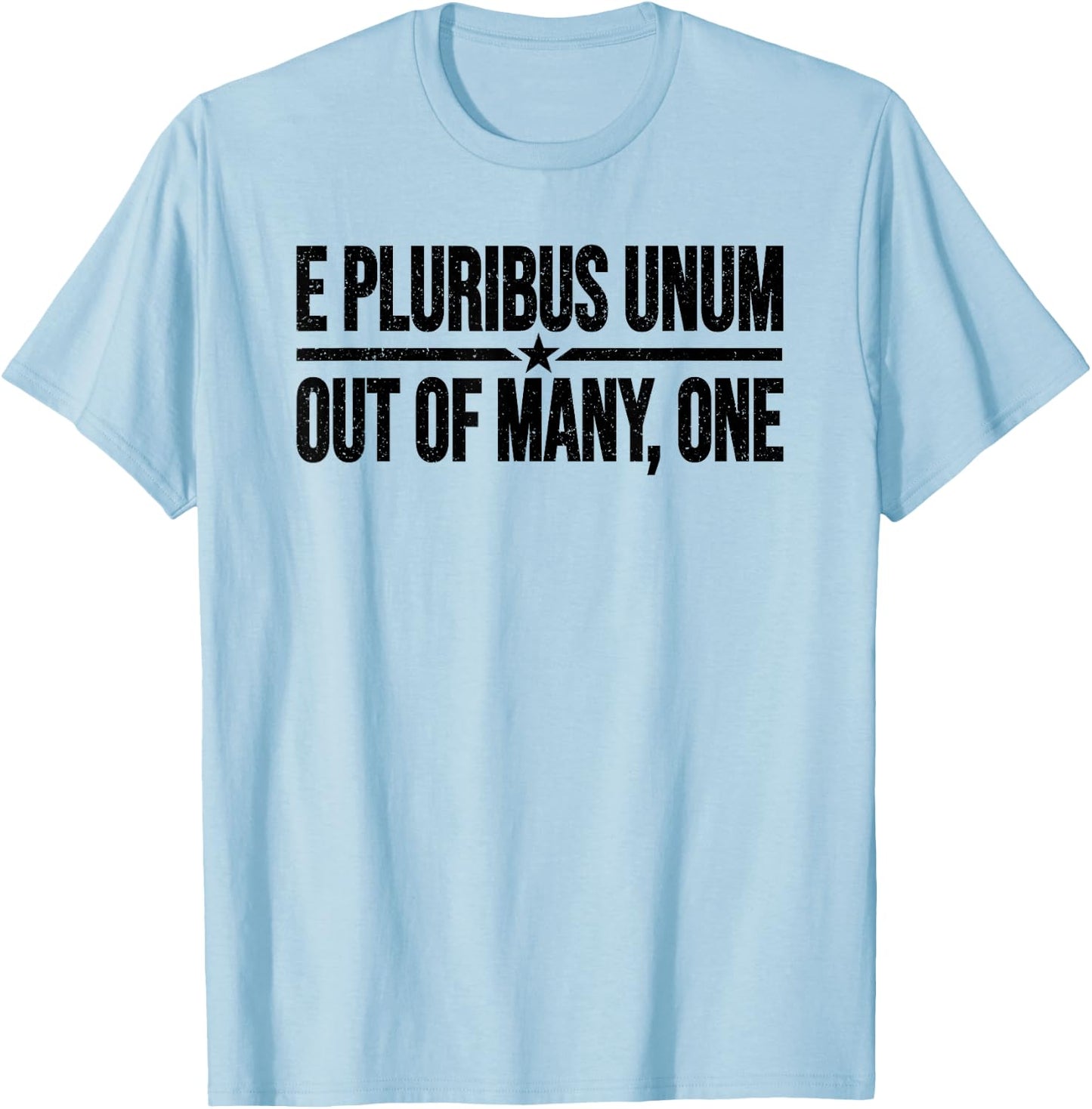 E Pluribus Unum United States Motto Usa T-Shirt - T-Shirt | Light Blue