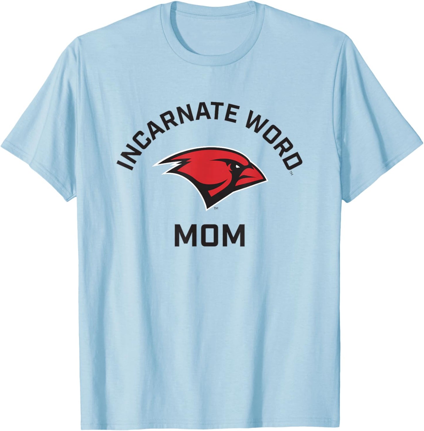 University of the Incarnate Word UIW Cardinals Arched Mom T-Shirt - T-Shirt | Light Blue