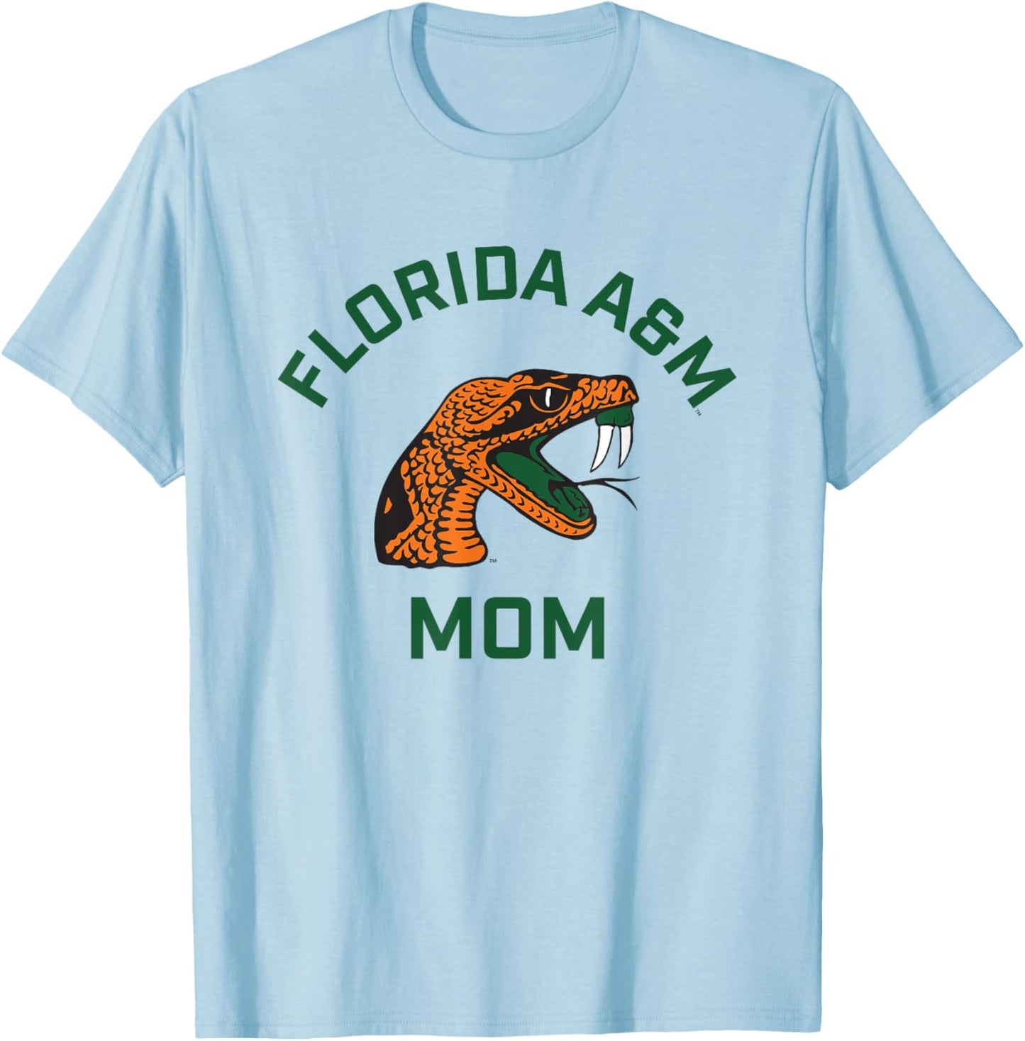 Florida A&M University FAMU Rattlers Arched Mom T-Shirt - T-Shirt | Light Blue
