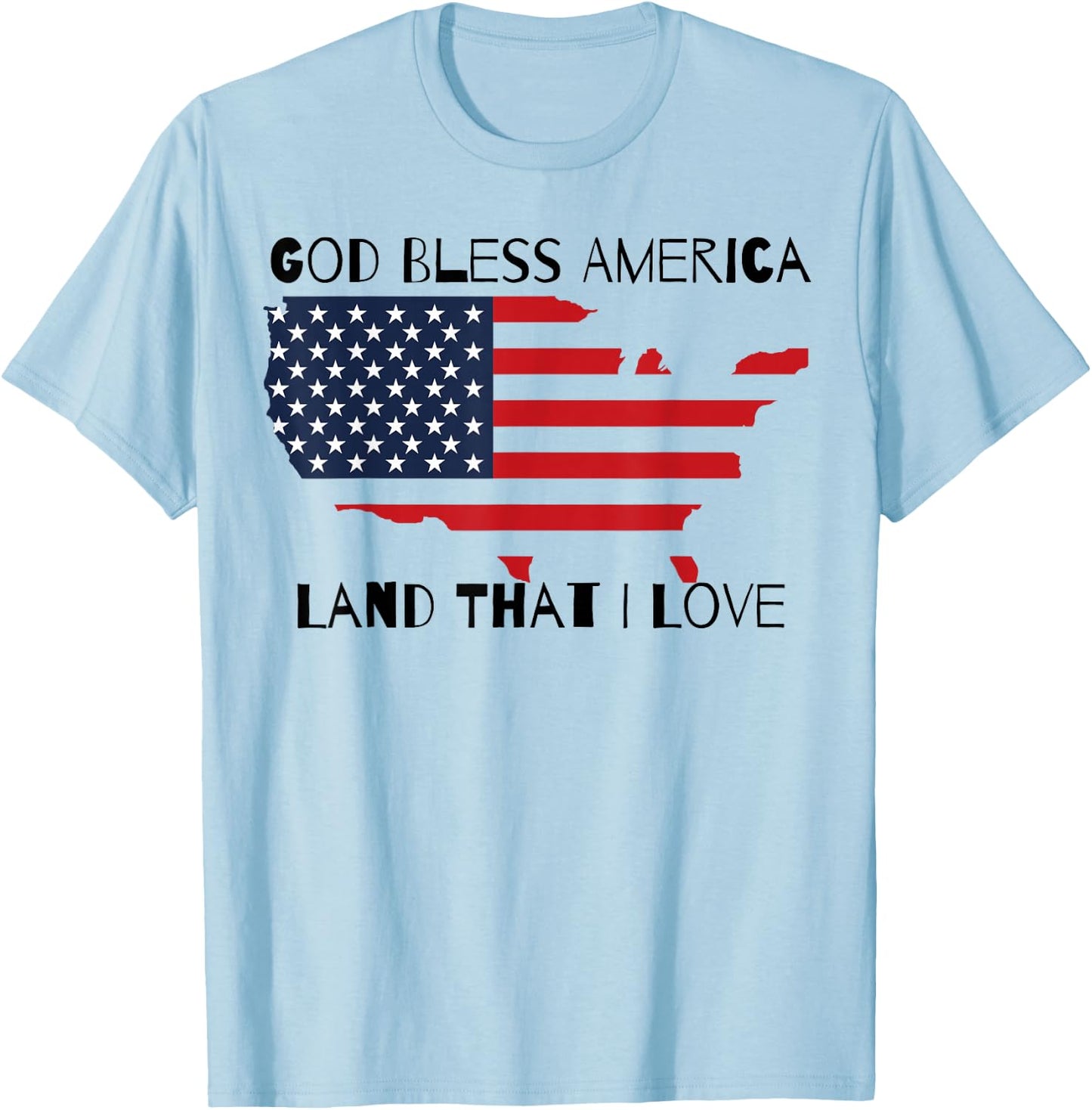 God Bless America USA T-Shirt - T-Shirt | Light Blue