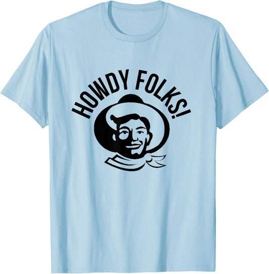 Howdy Folks State Fair Texas Cowboy T-Shirt - T-Shirt | Light Blue