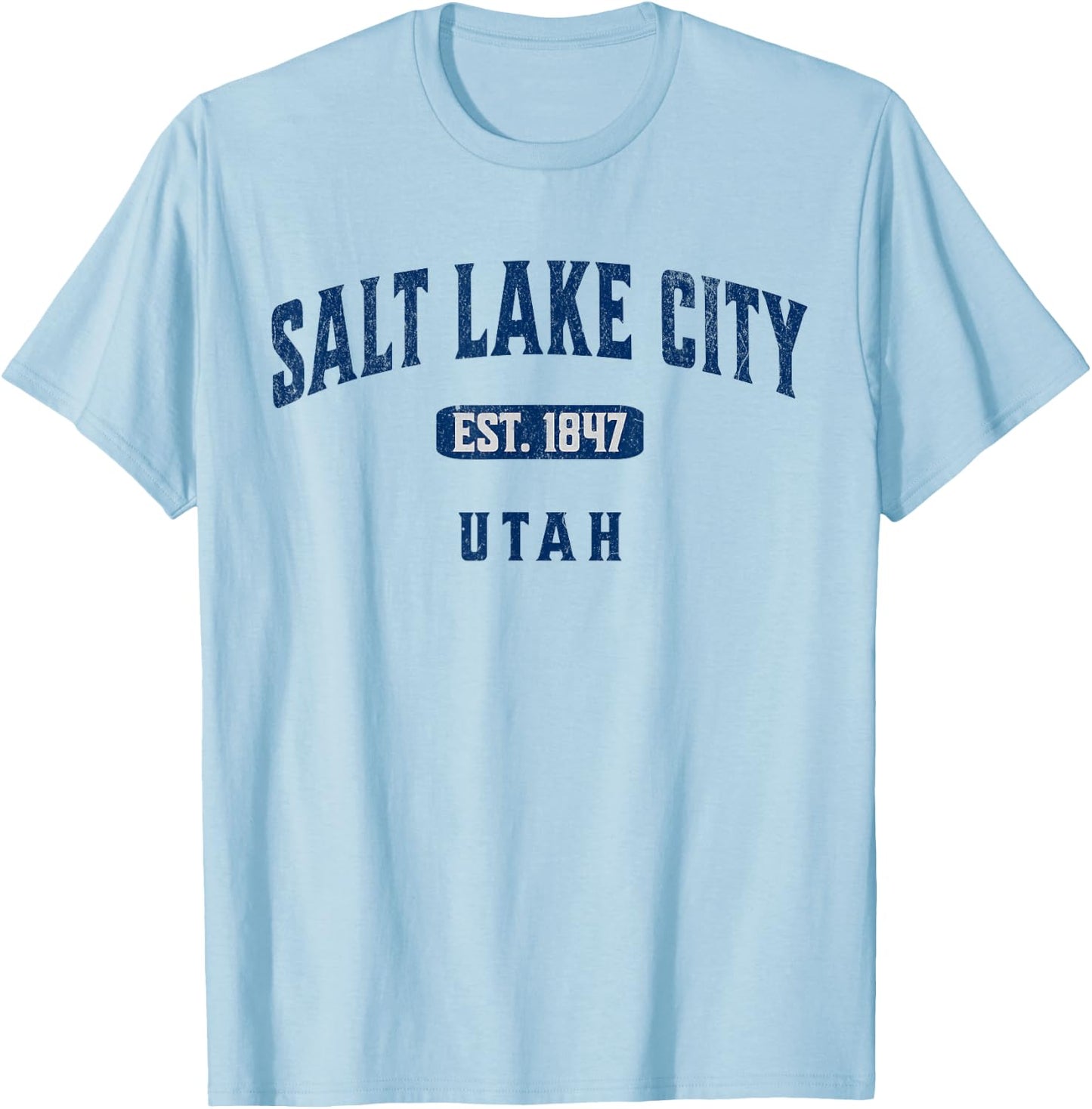 Vintage Athletic Souvenir Visit Salt Lake City Utah T-Shirt - T-Shirt | Light Blue