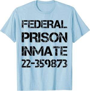 Halloween Federal Prison Jail Inmate Prisoner Costume T-Shirt - T-Shirt | Light Blue