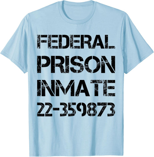 Halloween Federal Prison Jail Inmate Prisoner Costume T-Shirt - T-Shirt | Light Blue