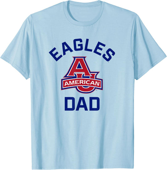 American University AU Eagles Arched Dad T-Shirt - T-Shirt | Light Blue