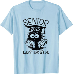 Senior 2025 High School College Graduation Year Class Of T-Shirt - T-Shirt | Light Blue
