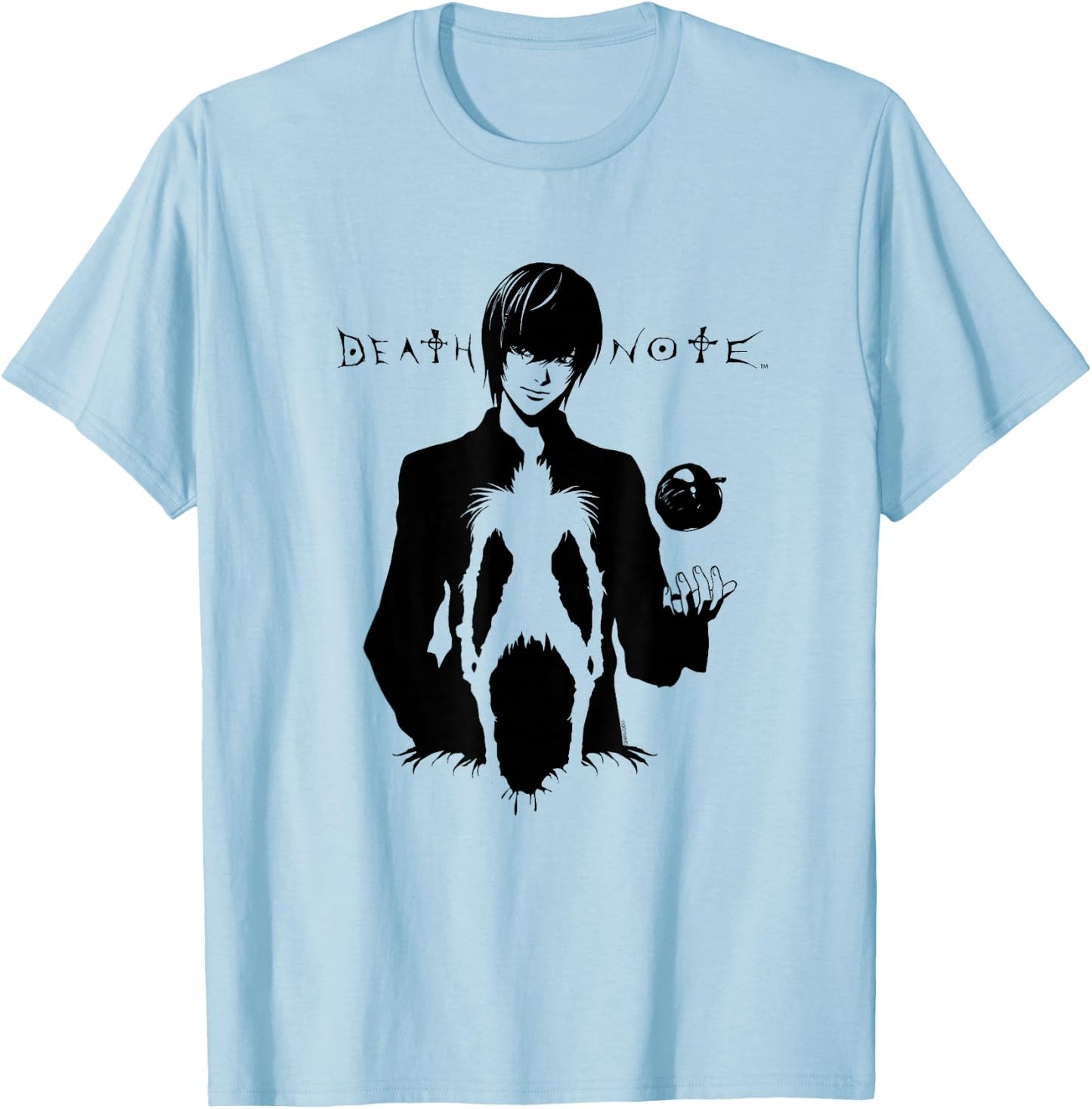 Death Note Light Silhoutte with Ryuk Anime T-Shirt - T-Shirt | Light Blue
