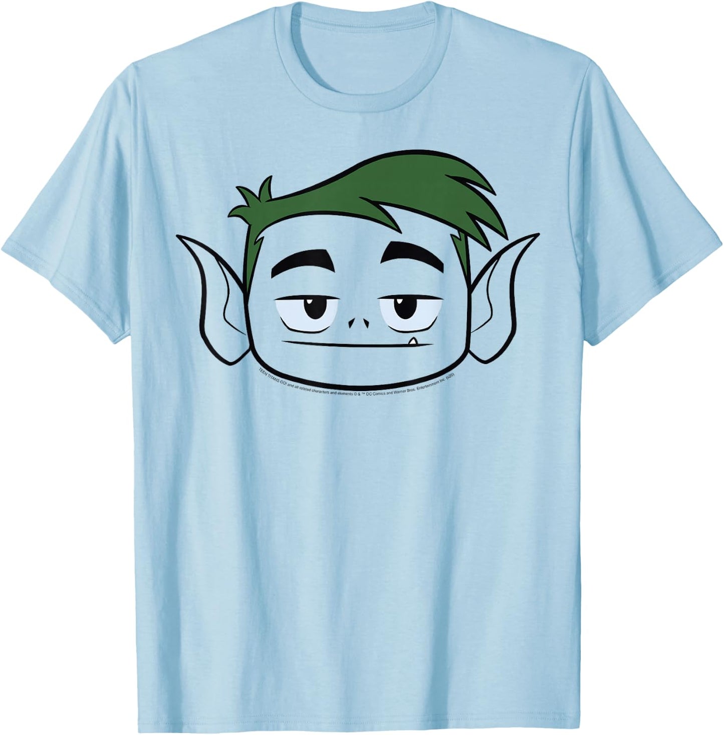 DC Comics Teen Titans Go! Beast Boy Big Face T-Shirt - T-Shirt | Light Blue