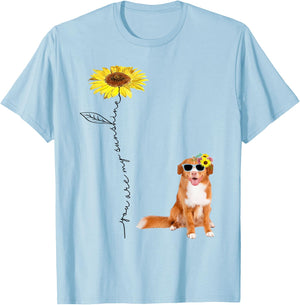 Sunflower and Nova Scotia Duck Tolling Retriever T-Shirt - T-Shirt | Light Blue