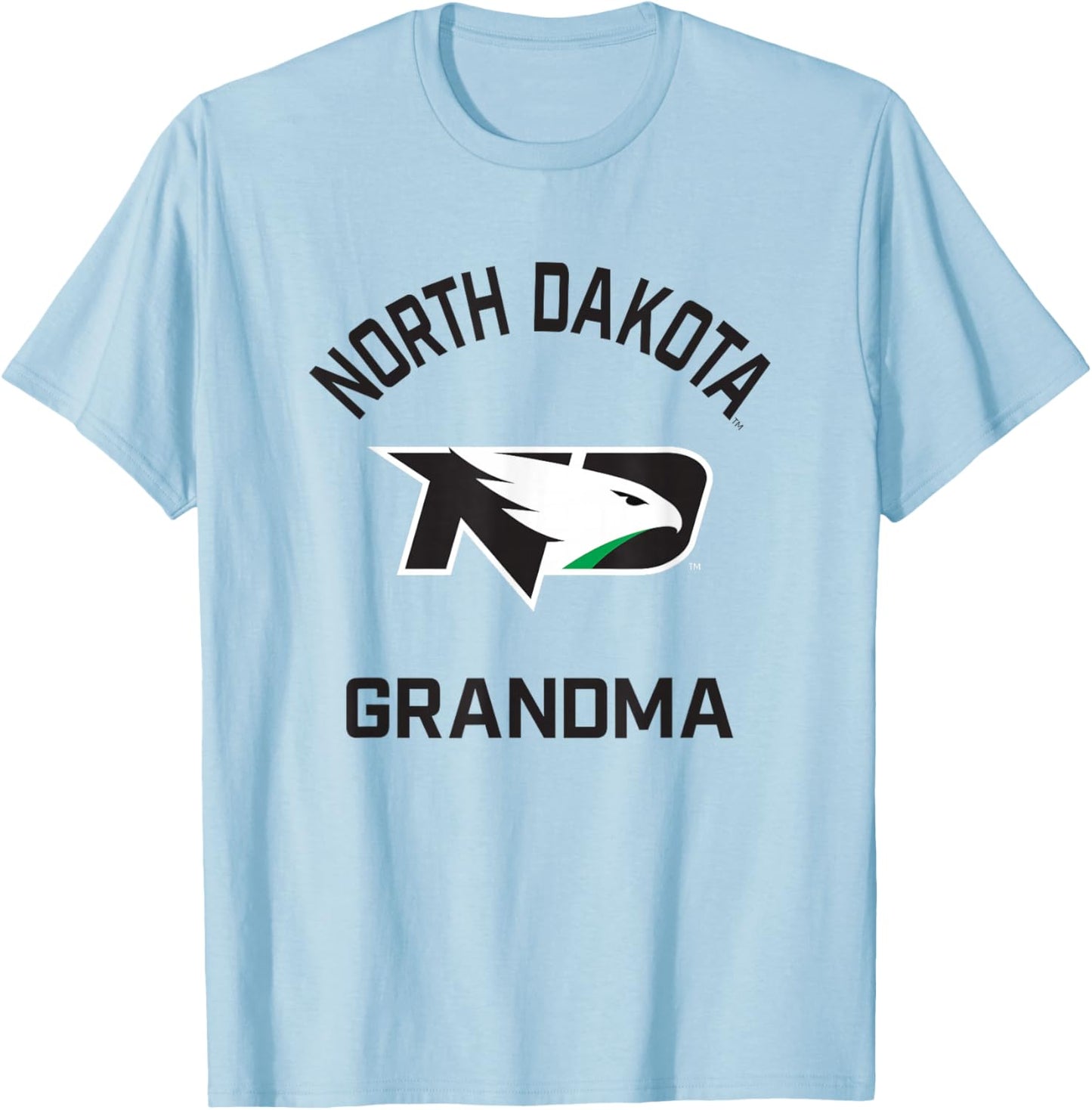 University of North Dakota Fighting Hawks Arched Grandma T-Shirt - T-Shirt | Light Blue