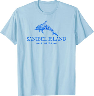 Sanibel Island Florida Souvenir Dolphin Boys Girls Toddler T-Shirt - T-Shirt | Light Blue