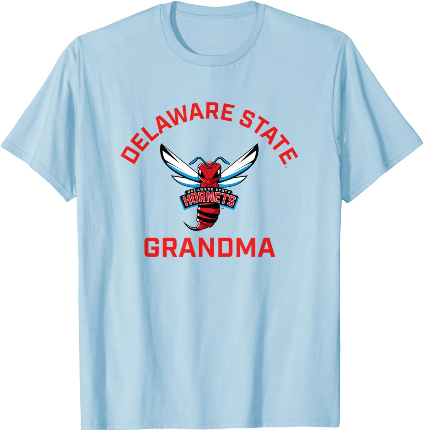 Delaware State University DSU Hornets Arched Grandma T-Shirt - T-Shirt | Light Blue