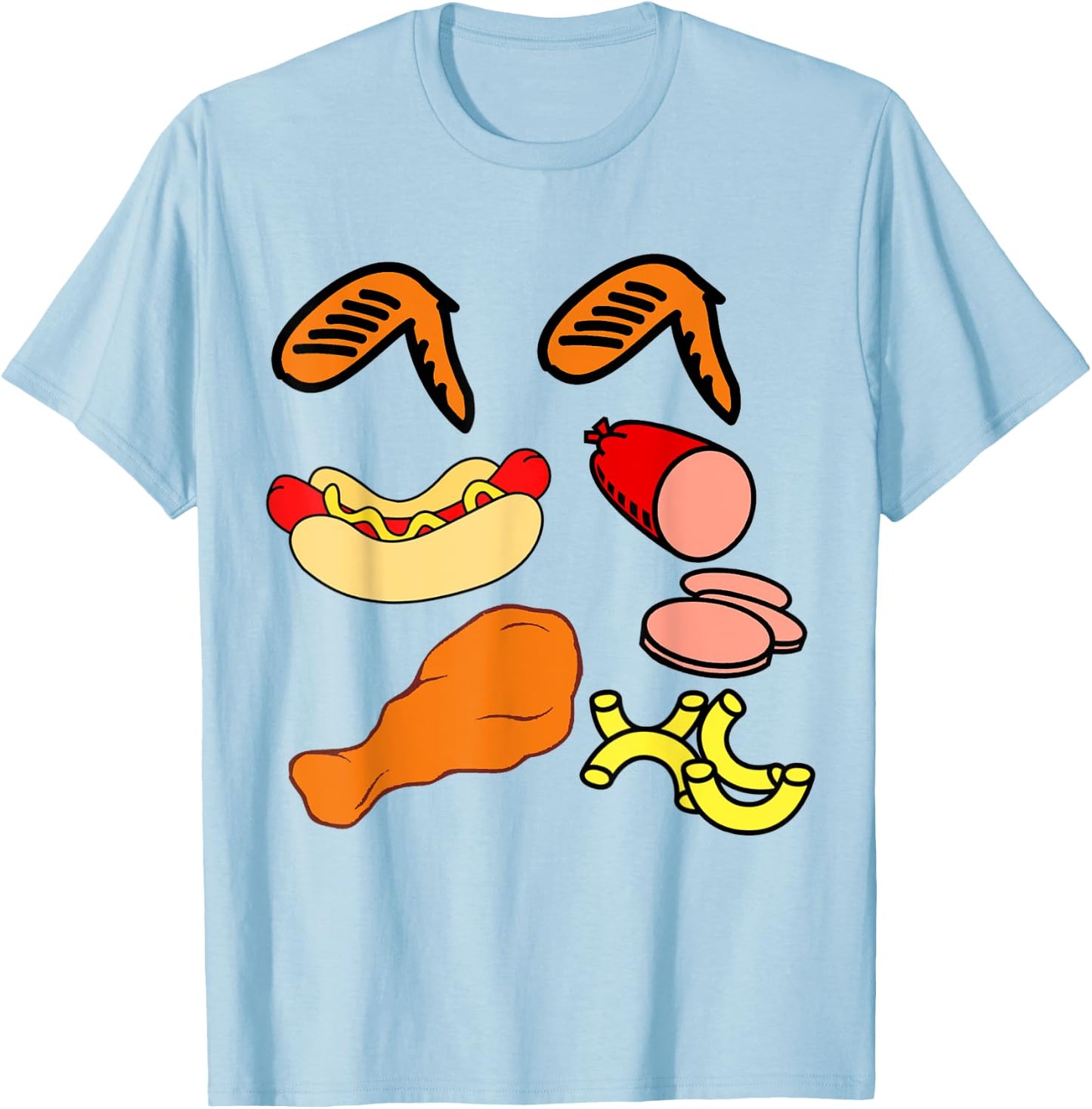 Chicken wing chicken wing hot dog and baloney funny food Women Girls Kids T-Shirt - T-Shirt | Light Blue