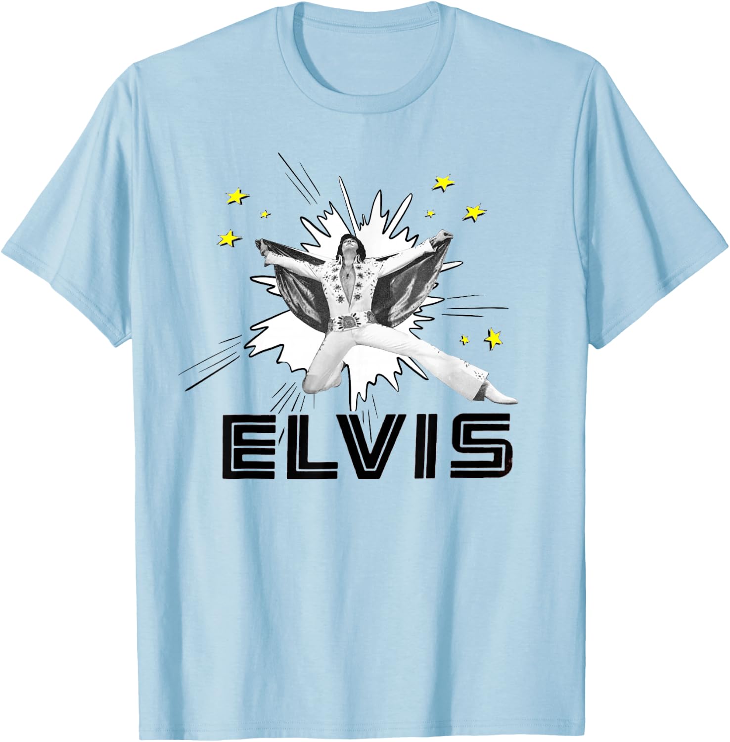 Elvis Presley Official The King T-Shirt - T-Shirt | Light Blue