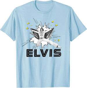 Elvis Presley Official The King T-Shirt - T-Shirt | Light Blue