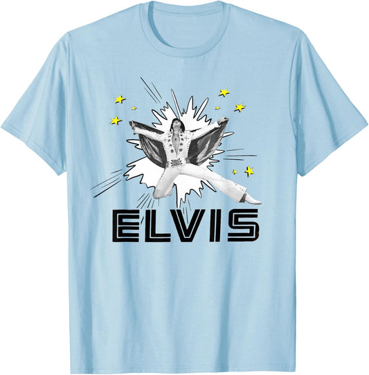 Elvis Presley Official The King T-Shirt - T-Shirt | Light Blue