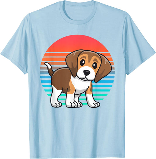 Retro Beagle Shirts Men Gift Beagle Lover T-Shirt - T-Shirt | Light Blue