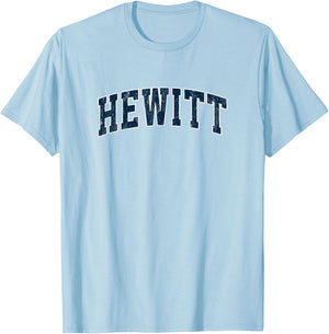 Hewitt Texas TX Vintage Sports Design Navy Design T-Shirt - T-Shirt | Light Blue
