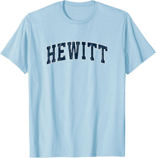 Hewitt Texas TX Vintage Sports Design Navy Design T-Shirt - T-Shirt | Light Blue