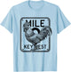 Key West Florida Chicken Retro Mile 0 Rooster Mile Marker T-Shirt - T-Shirt | Light Blue